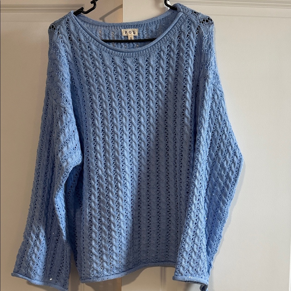 POL Women's Light Blue Knit Sweater
